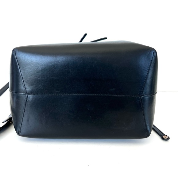 ♦️SOLD♦️MANSUR GAVRIEL Fllamma Black Structured Leather Shoulder Bag Tote Bucket - Picture 7 of 16